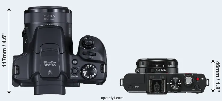 Compare SX70 versus D-LUX 6 top