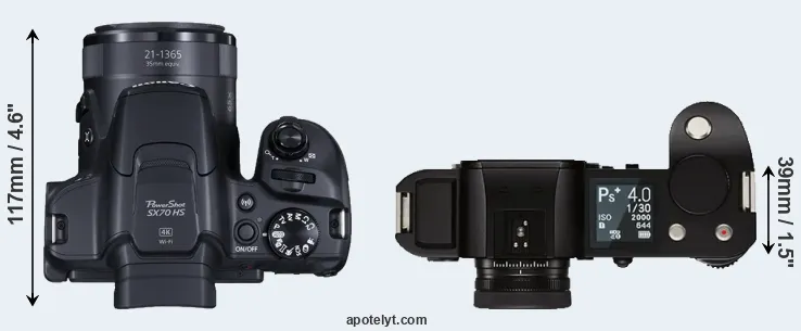 Compare SX70 versus Leica SL top