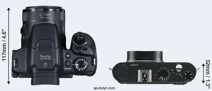 Compare SX70 versus X1 top