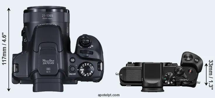 Compare SX70 versus V3 top