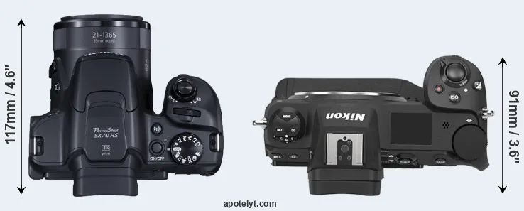 Compare SX70 versus Z9 top
