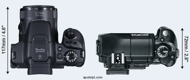 Compare SX70 versus E-330 top