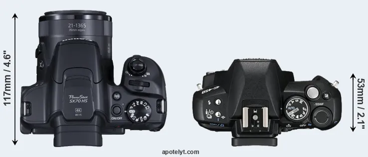 Compare SX70 versus E-450 top
