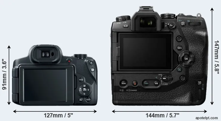 Comparison SX70 or E-M1X rear