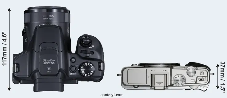 Compare SX70 versus E-P5 top