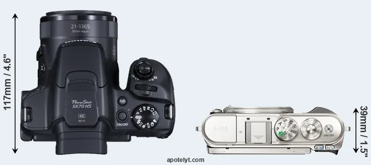 Compare SX70 versus E-PL9 top