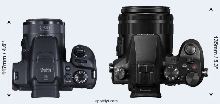 Compare SX70 versus FZ2500 top
