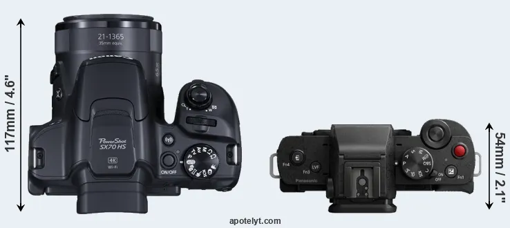 Compare SX70 versus G110 top