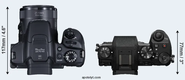 Compare SX70 versus G7 top