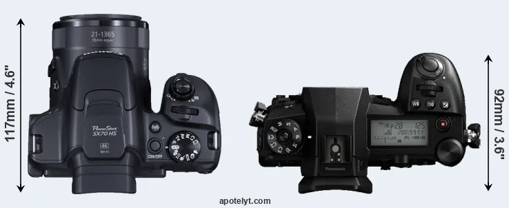 Compare SX70 versus G9 top
