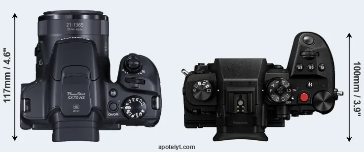 Compare SX70 versus GH6 top