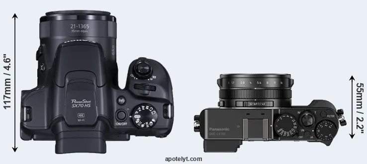 Compare SX70 versus LX100 top