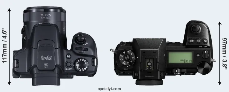 Compare SX70 versus S1 top