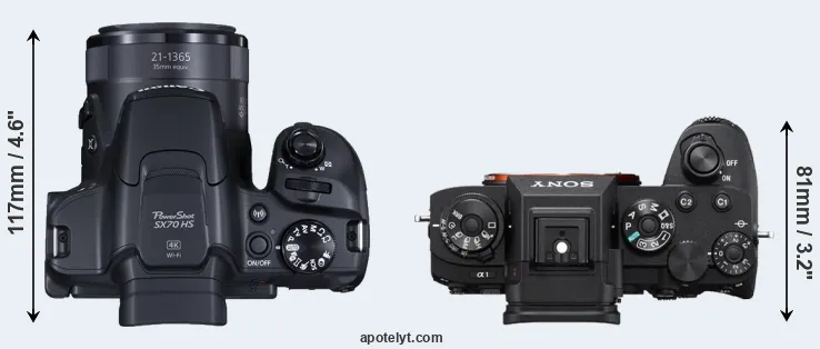 Compare SX70 versus A1 top