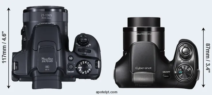 Compare SX70 versus H200 top