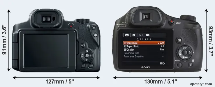 Comparison SX70 or HX350 rear