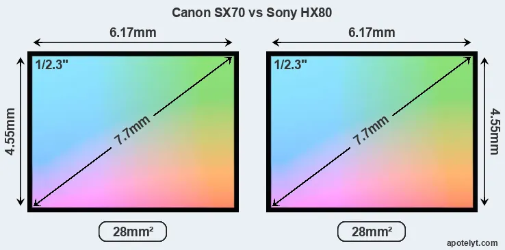 Canon SX70 and Sony HX80 sensor measures