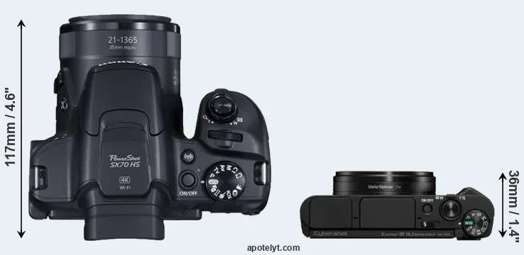 Compare SX70 versus HX95 top