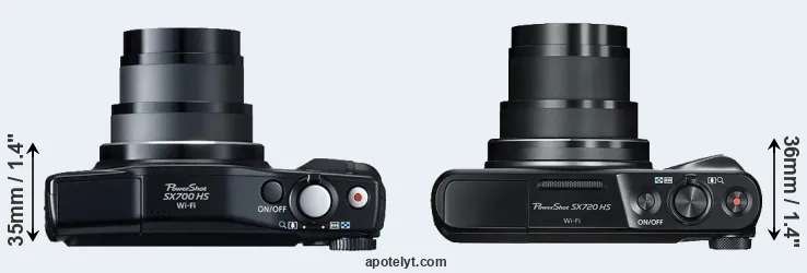 Compare SX700 versus SX720 top