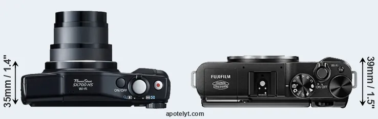 Compare SX700 versus X-A1 top