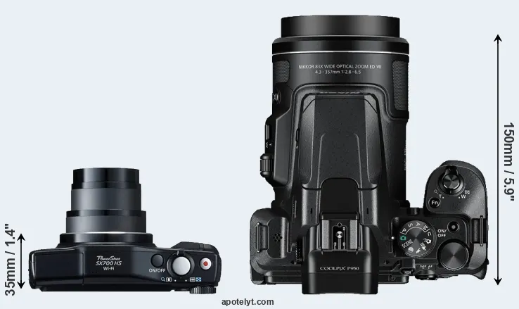 Compare SX700 versus P950 top