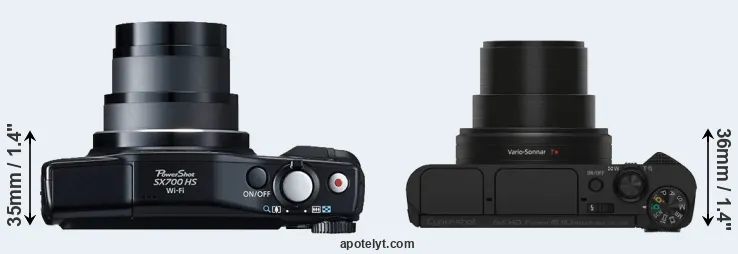 Compare SX700 versus HX80 top