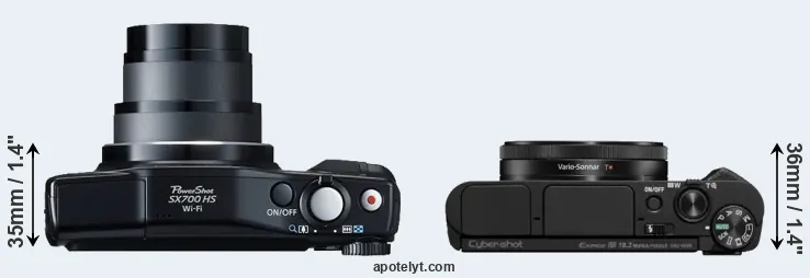 Compare SX700 versus HX99 top