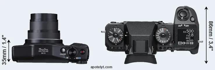 Compare SX710 versus X-H1 top