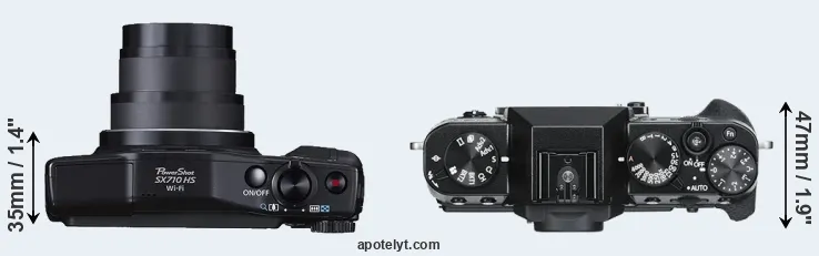 Compare SX710 versus X-T30 top