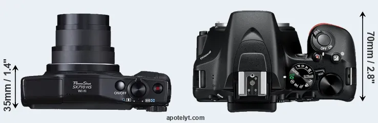 Compare SX710 versus D3500 top