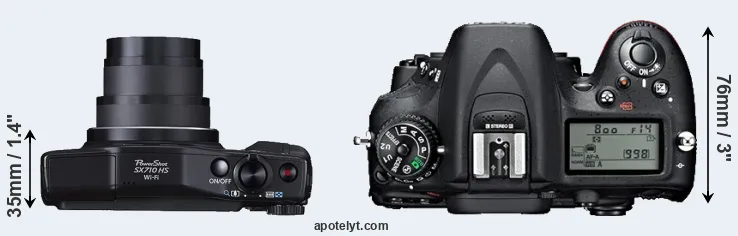 Compare SX710 versus D7100 top