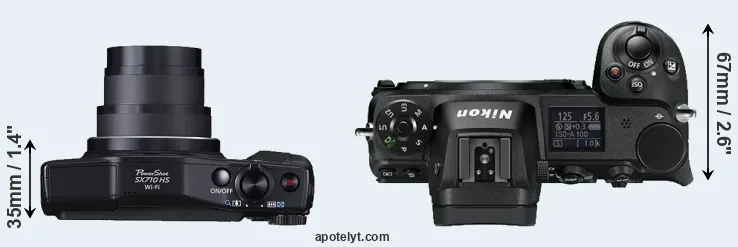 Compare SX710 versus Z6 top