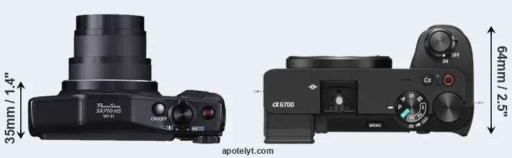 Compare SX710 versus A6700 top