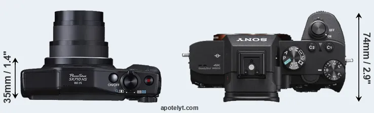 Compare SX710 versus A7 III top