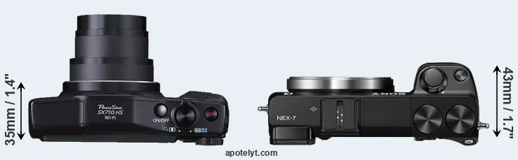 Compare SX710 versus NEX-7 top