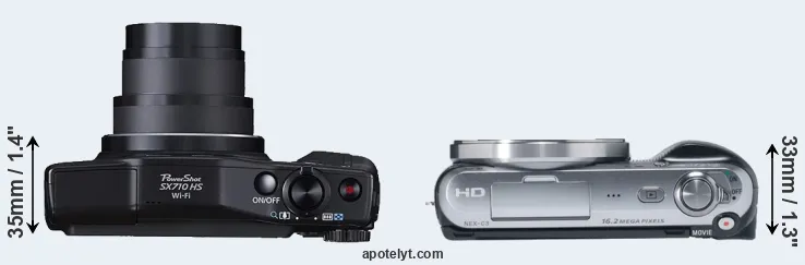 Compare SX710 versus NEX-C3 top