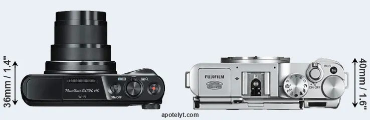 Compare SX720 versus X-A2 top