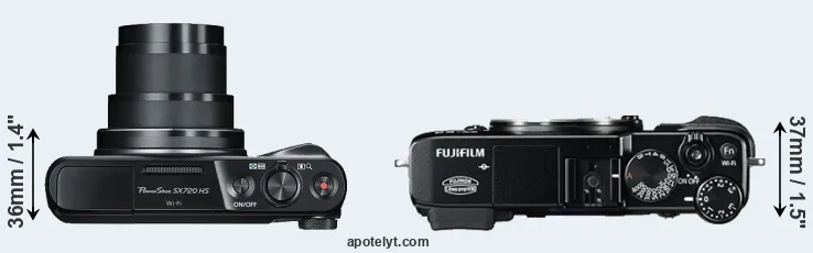 Compare SX720 versus X-E2 top