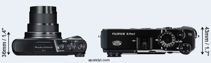 Compare SX720 versus X-Pro1 top