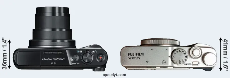 Compare SX720 versus XF10 top