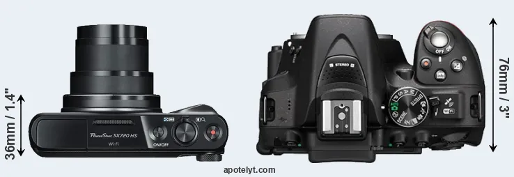 Compare SX720 versus D5300 top