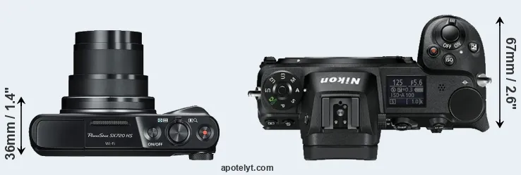 Compare SX720 versus Z6 top