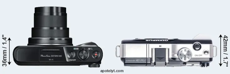 Compare SX720 versus E-PL1 top