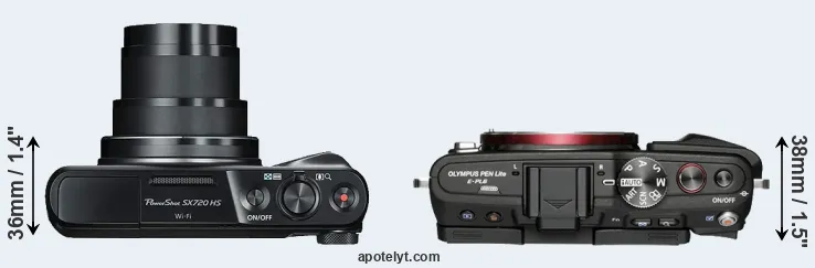 Compare SX720 versus E-PL6 top