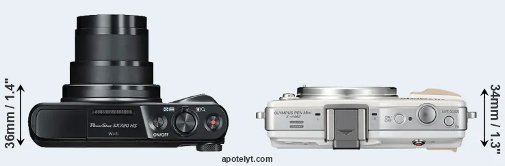 Compare SX720 versus E-PM2 top