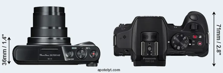 Compare SX720 versus G6 top