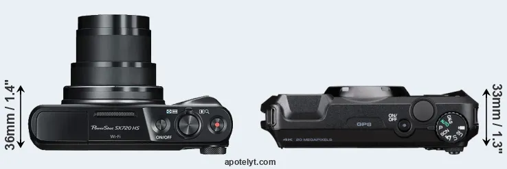 Compare SX720 versus WG-8 top