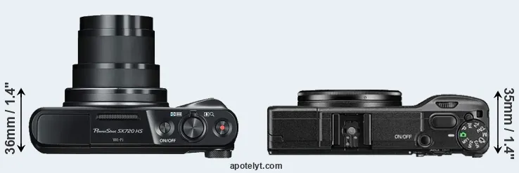 Compare SX720 versus GR II top