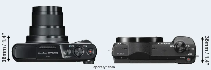 Compare SX720 versus A5100 top