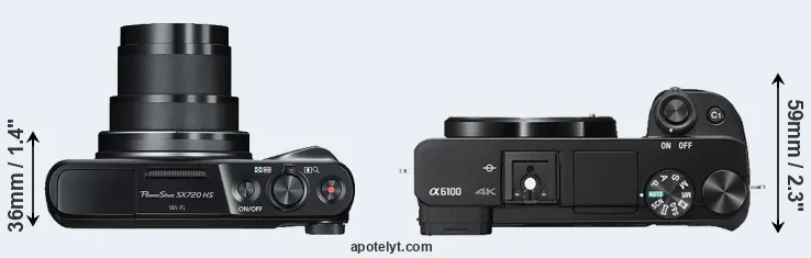Compare SX720 versus A6100 top